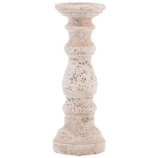Small Stone Ceramic Column Candle Holder